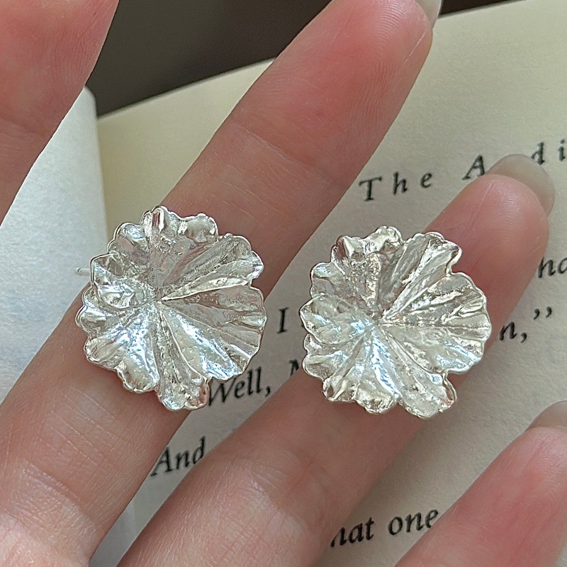 Retro Vintage Korean Fashion - Pendientes Retro minimalistas de plata de