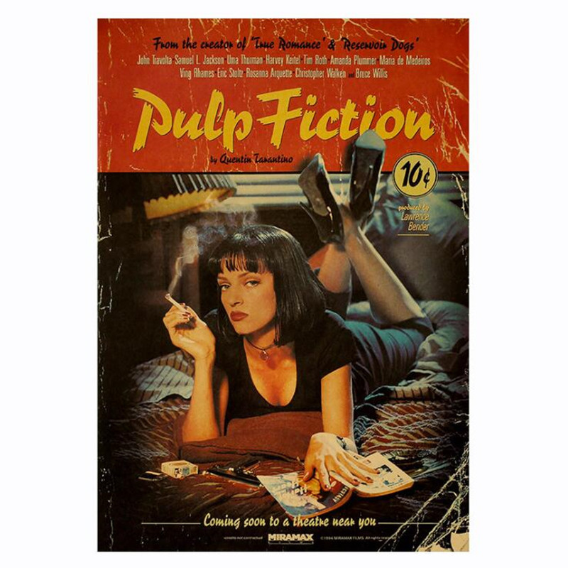Vintage Fashion Wallpaper - Pulp Fiction-Póster Vintage Retro nostálgico, película