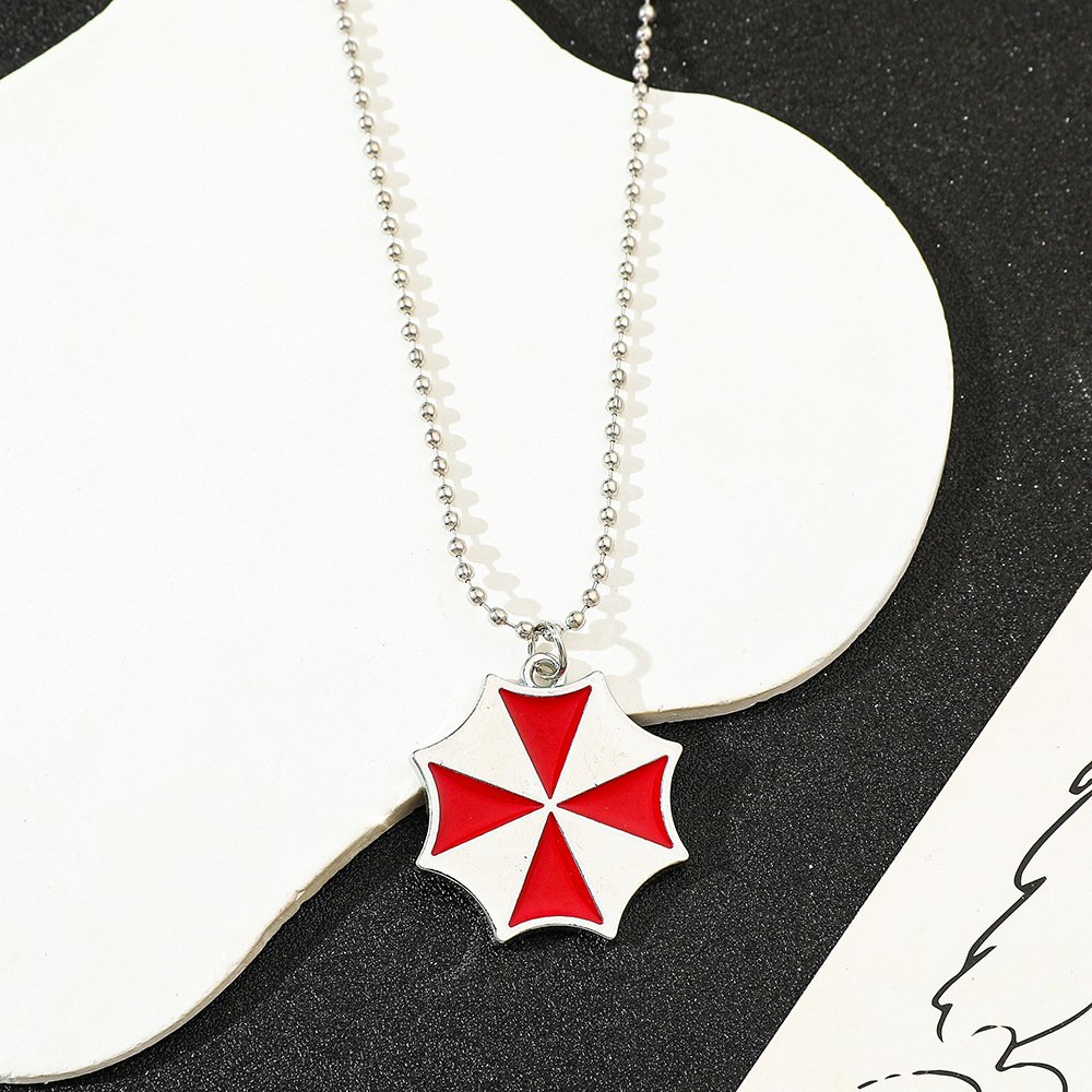 Vintage Fashion Jewelry Necklaces - Collar con Colgante de Paraguas Rojo