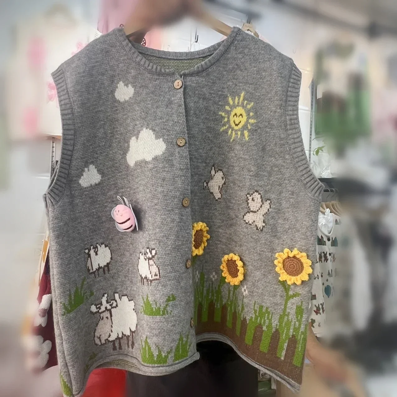 Retro Vintage Korean Fashion - Chaleco de Punto Vintage para Mujer,