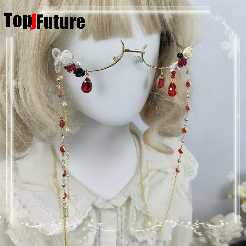 Vintage Fashion Girl - Gafas de media montura florales hechas