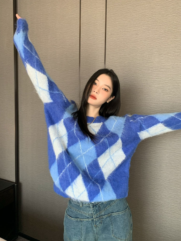Suéter a cuadros de moda corea - Retro Vintage Korean Fashion reseña y precio