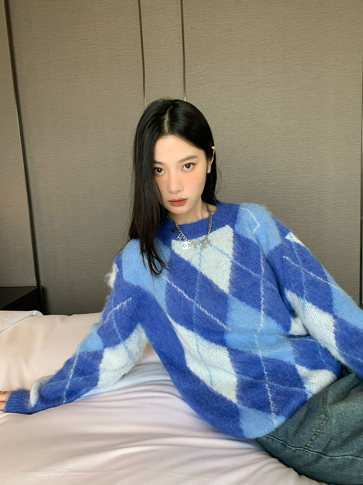 Suéter a cuadros de moda corea - Retro Vintage Korean Fashion reseña y precio