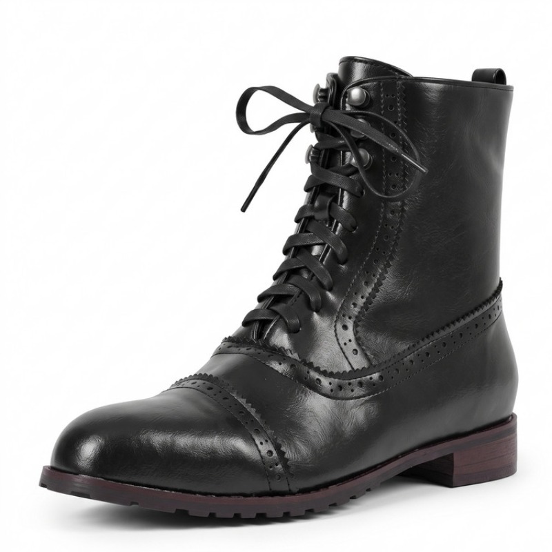 Botines de cuero retro con cor - Vintage Fashion Rome reseña y precio