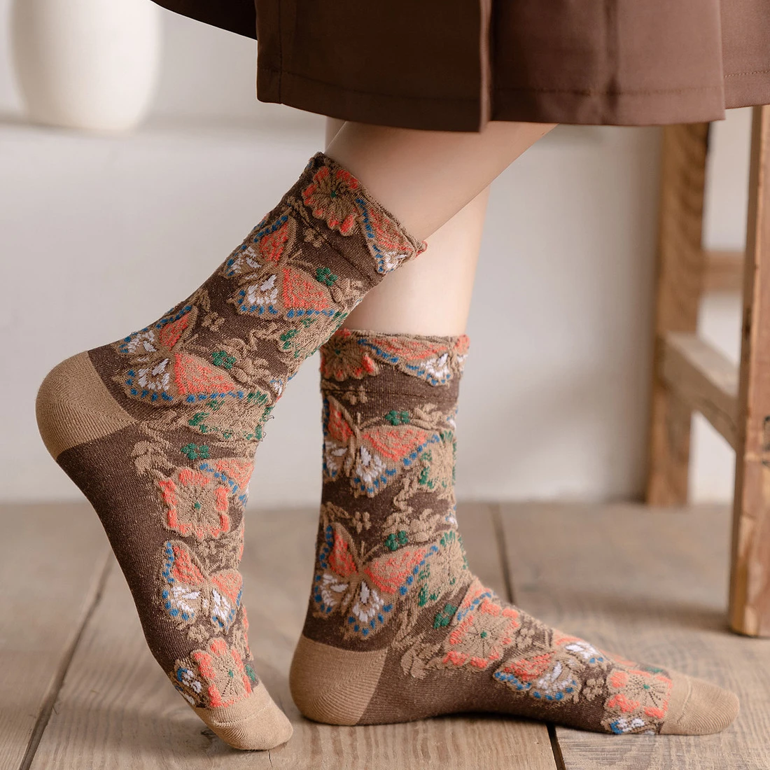 Calcetines con bordado Floral  - Retro Vintage Korean Fashion reseña y precio