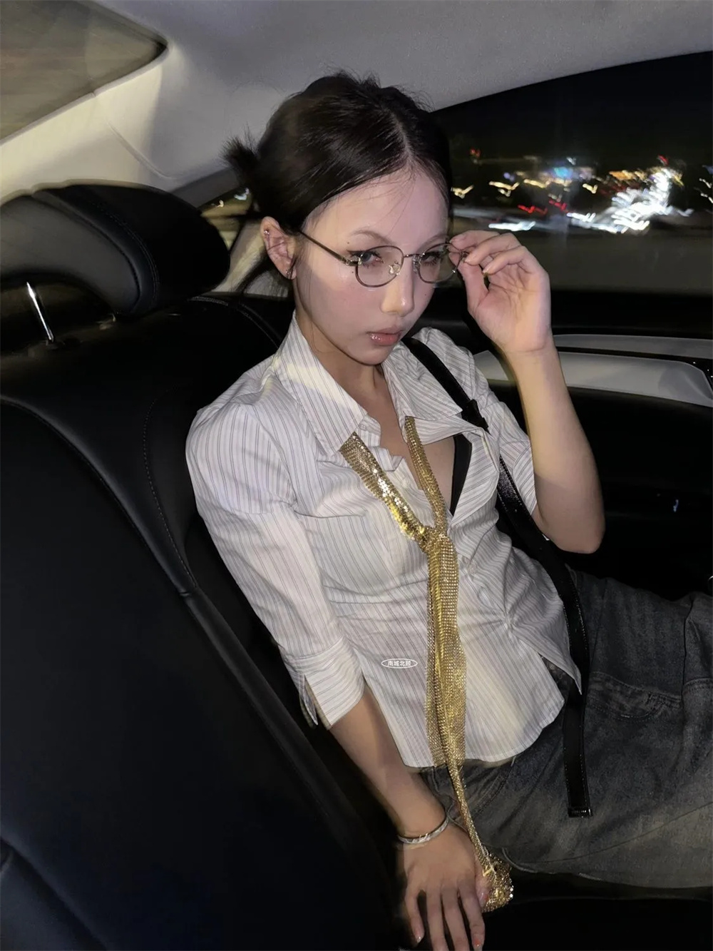 Camisa a Rayas para Mujer, Blu - Retro Vintage Korean Fashion reseña y precio