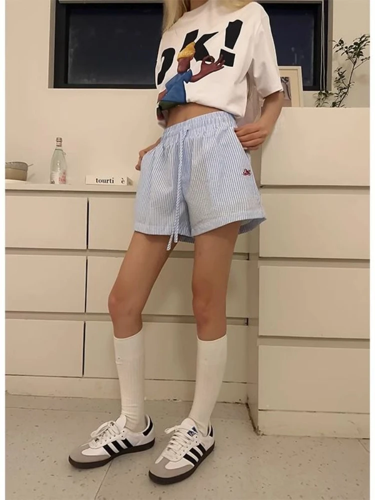 Pantalones cortos a rayas Y2k  - Retro Vintage Korean Fashion reseña y precio