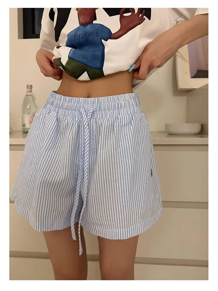 Pantalones cortos a rayas Y2k  - Retro Vintage Korean Fashion reseña y precio