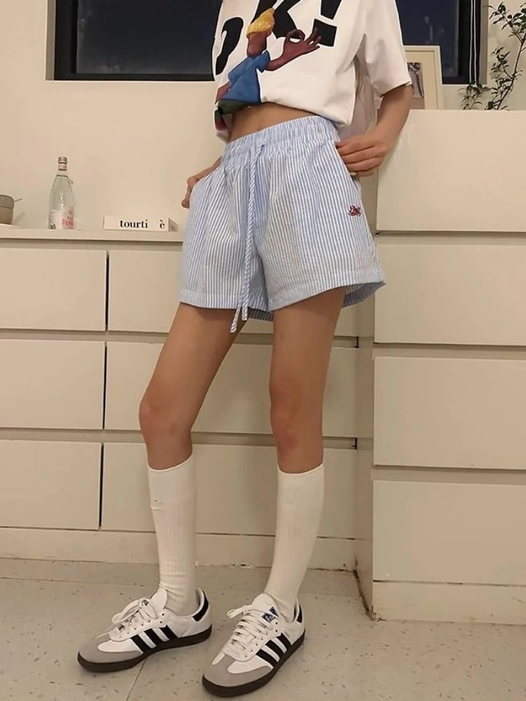 Pantalones cortos a rayas Y2k  - Retro Vintage Korean Fashion reseña y precio