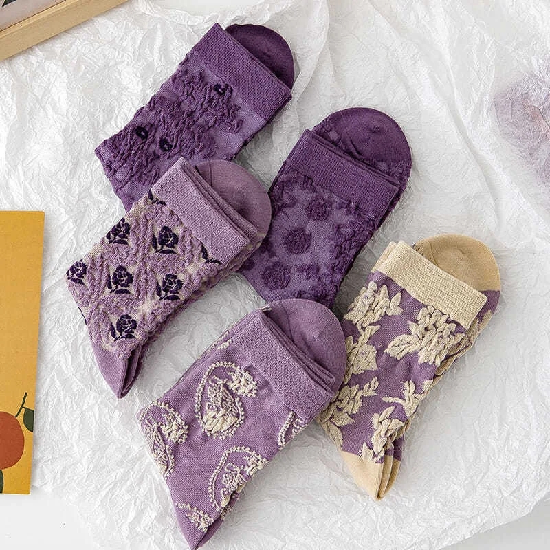 Calcetines de algodón con bord - Retro Vintage Korean Fashion reseña y precio